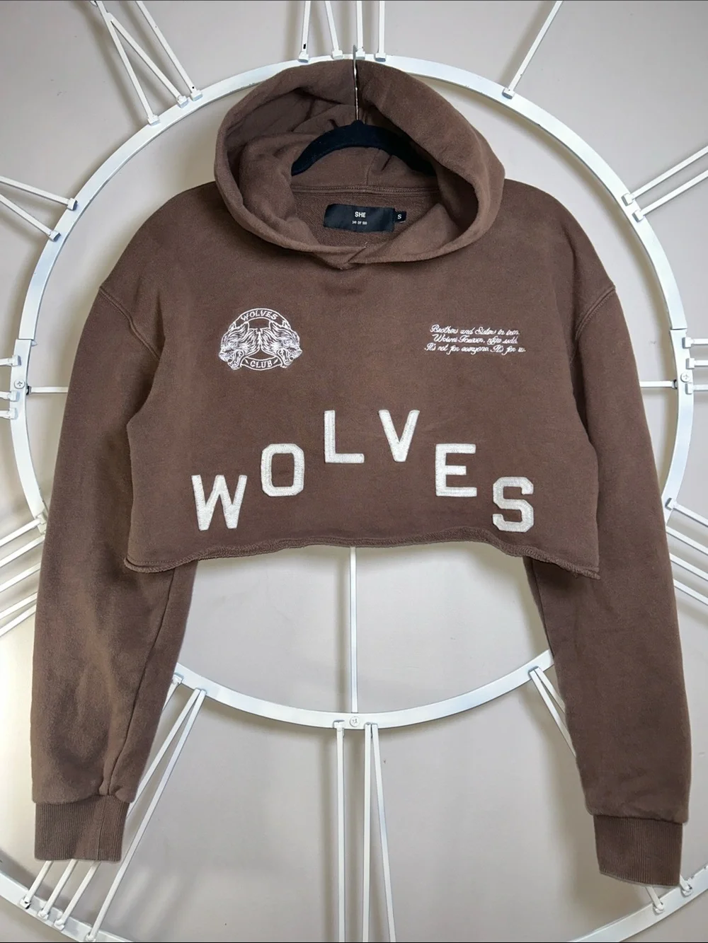 Darc Sport “SHE” Limited Edition 149 out of 500 Wolves Club Cropped Hoodie